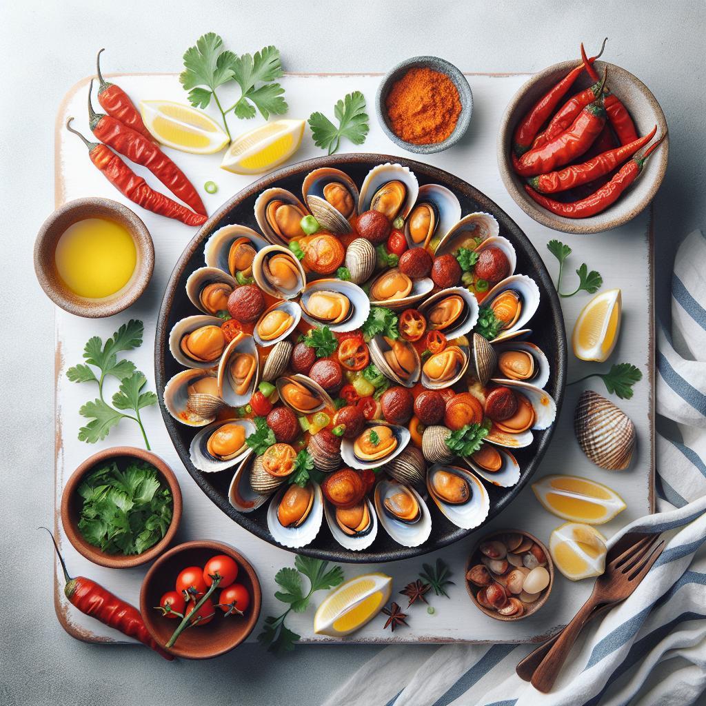 Savor Portuguese-Style Clams with Spicy Sausage Delight