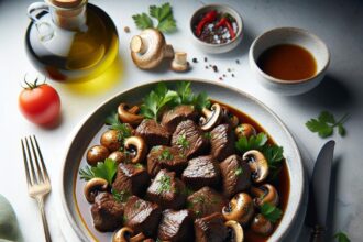 Savor Tender Beef Tips Simmered in Rich Mushroom Gravy