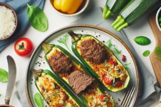 Hearty Beef and Rice Stuffed Zucchini: A Flavorful Delight