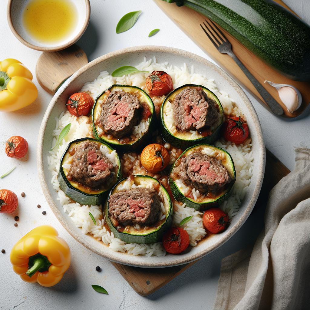 Hearty Beef and Rice Stuffed Zucchini: A Flavorful Delight