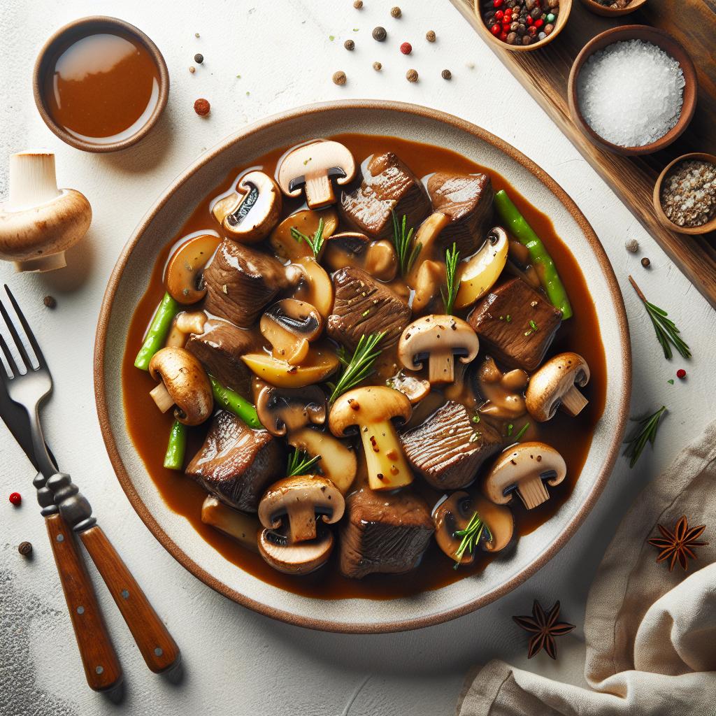 Savor Tender Beef Tips Simmered in Rich Mushroom Gravy