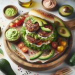 Turkey Burger Delight: Savory Patties with Creamy Avocado Mash