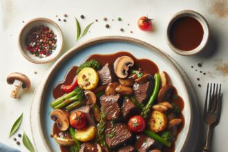 Savor Savory Beef Tips in Rich Mushroom Gravy Delight