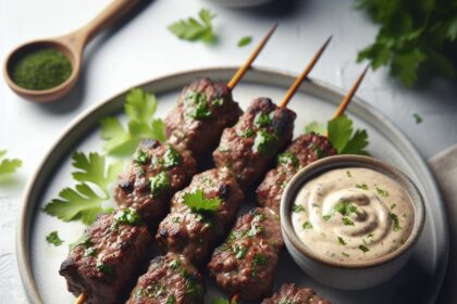 Savor the Flavor: Beef Kofta Kebabs with Creamy Garlic Sauce