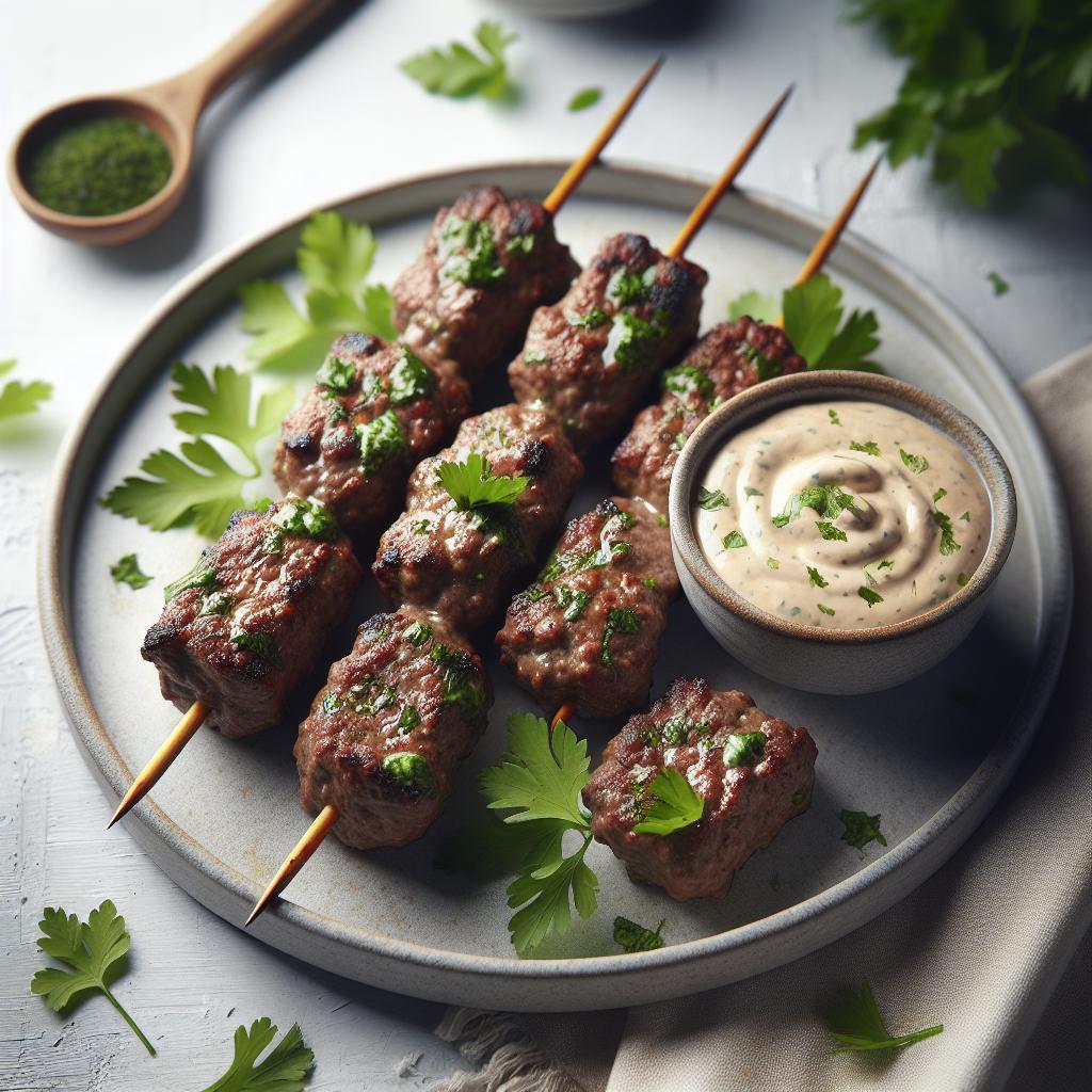 Savor the Flavor: Beef Kofta Kebabs with Creamy Garlic Sauce