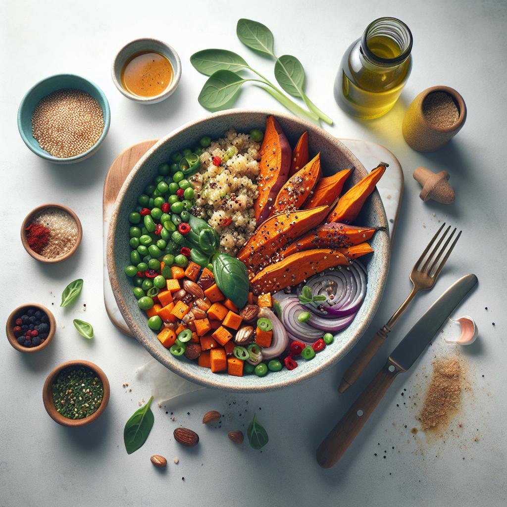 Nutritious Delight: Roasted Sweet Potato and Quinoa Bowl