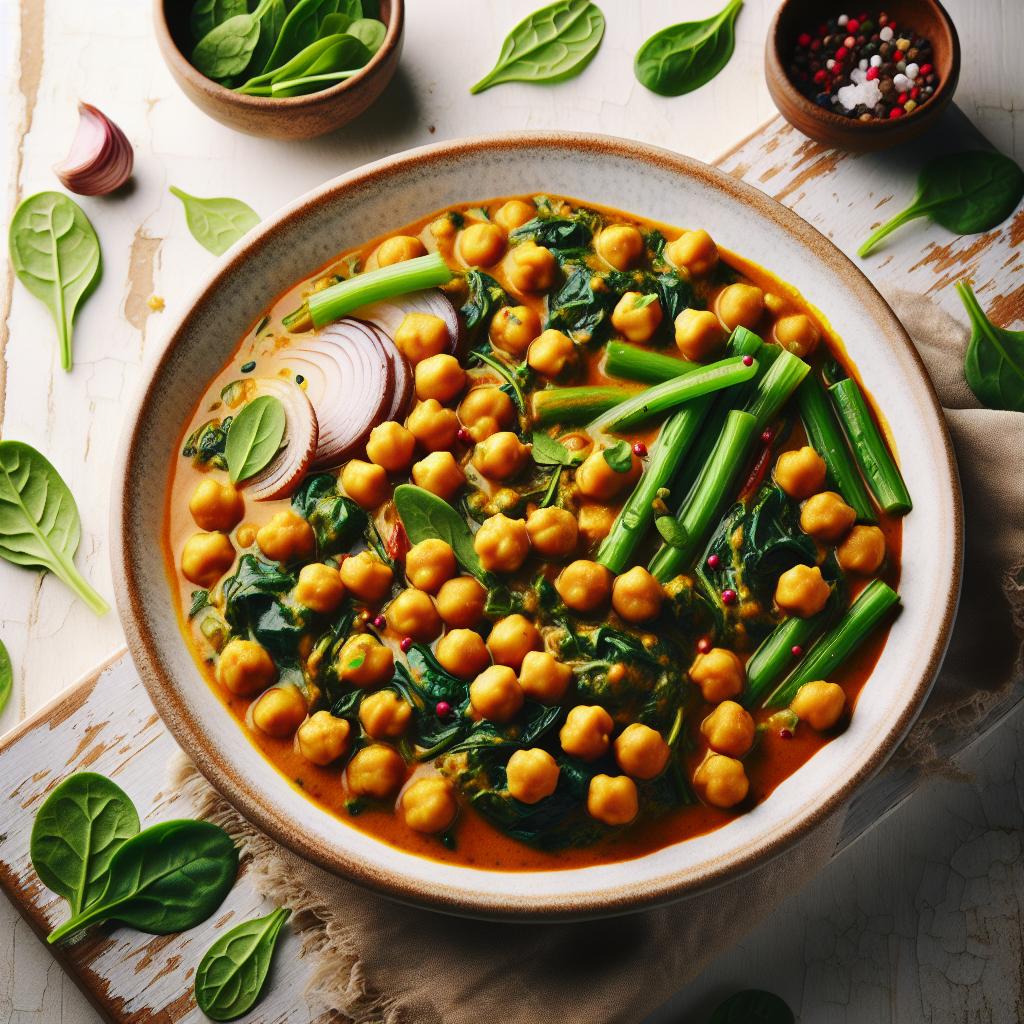Wholesome Chickpea and Spinach Curry: A Flavorful Feast
