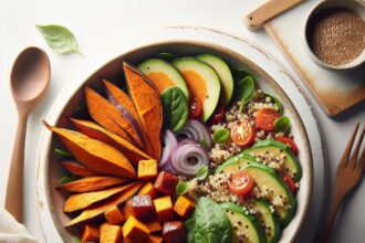 Nutritious Delight: Roasted Sweet Potato and Quinoa Bowl