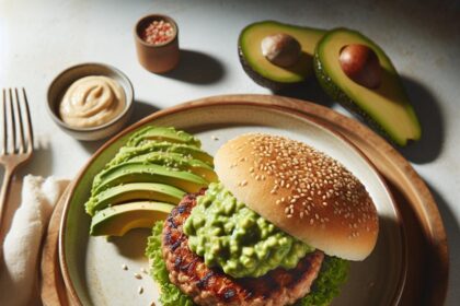 Savory Turkey Burger Meets Creamy Avocado Mash Delight