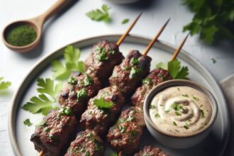 Savor the Flavor: Beef Kofta Kebabs with Creamy Garlic Sauce