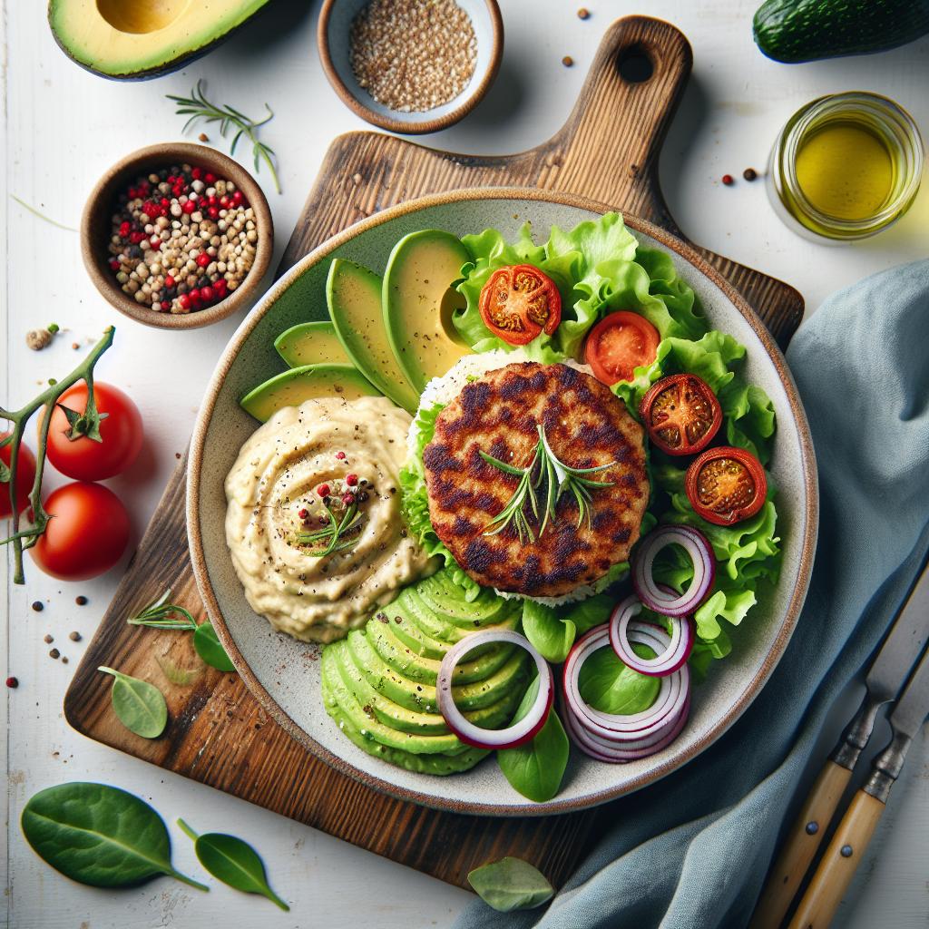 Turkey Burger Delight: Savory Patties with Creamy Avocado Mash