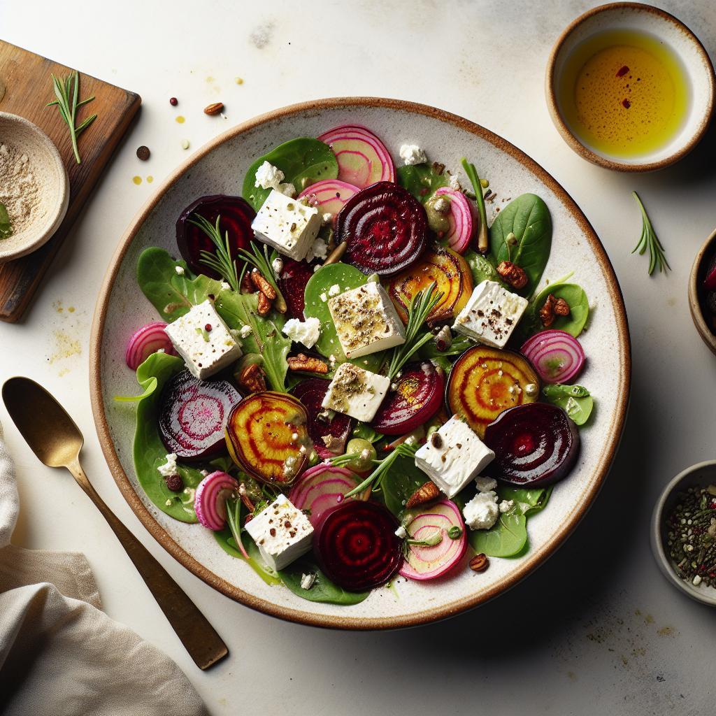 Earthy Elegance: Roasted Beet Salad with Creamy Goat Cheese