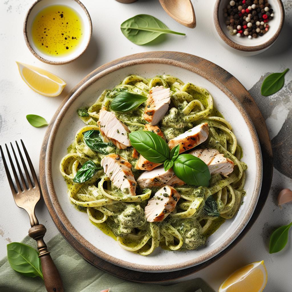 Indulge in Creamy Pesto Chicken Pasta: A Flavorful Delight