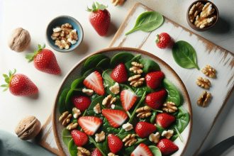 Fresh & Nutty: Strawberry Spinach Salad with Walnuts Delight