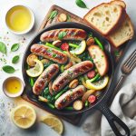 Savor the Flavor: Turkey & Beef Sausage Skillet with Zesty Lemon Loaf
