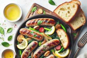 Savor the Flavor: Turkey & Beef Sausage Skillet with Zesty Lemon Loaf
