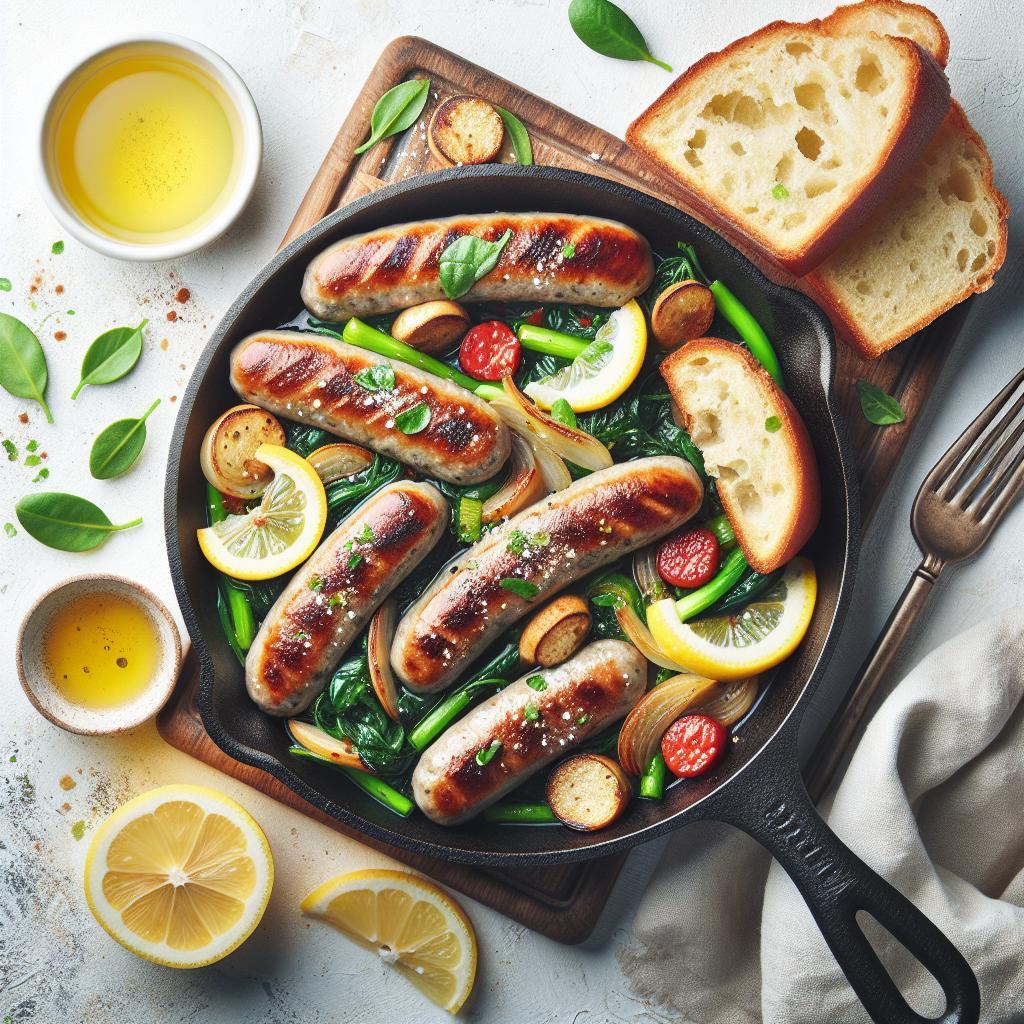 Savor the Flavor: Turkey & Beef Sausage Skillet with Zesty Lemon Loaf