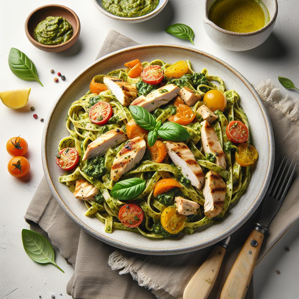 Indulge in Creamy Pesto Chicken Pasta: A Flavorful Delight