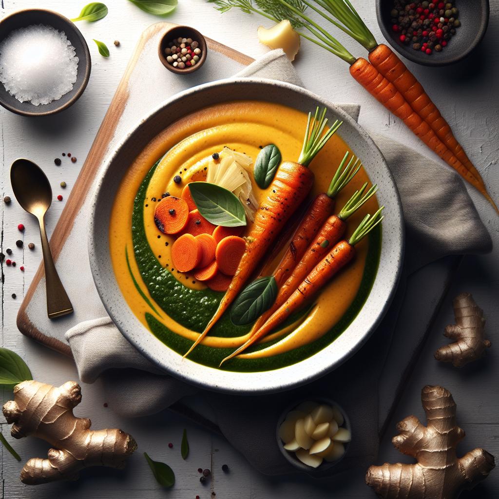 Velvety Roasted Carrot and Ginger Soup: A Warm, Zesty Delight