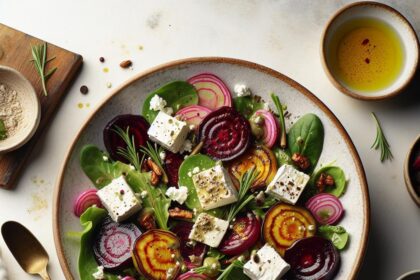 Earthy Elegance: Roasted Beet Salad with Creamy Goat Cheese