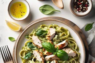 Indulge in Creamy Pesto Chicken Pasta: A Flavorful Delight
