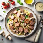 Savor Turkey Sausage Pasta with Creamy Mushroom Sauce