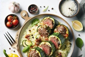 Savor the Flavor: Beef and Rice Stuffed Zucchini Delight