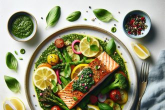 Elevate Dinner: Baked Salmon with Vibrant Pesto Twist