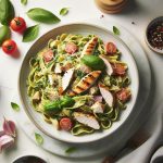Indulge in Creamy Pesto Chicken Pasta: A Flavorful Feast