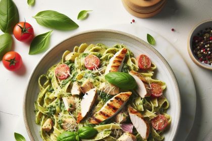 Indulge in Creamy Pesto Chicken Pasta: A Flavorful Feast